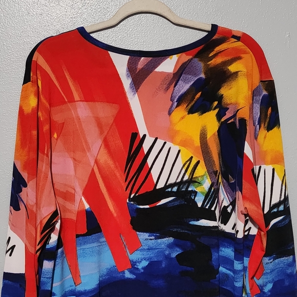 JESS & JANE Monet Print Tunic Top Plus Size 1X Colorful Abstract Art Made in USA - Picture 7 of 14